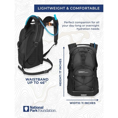 National Park Foundation 2L Hydration Water Backpack forHiking, Running, Climbing, or Cycling (Black) — фото 4