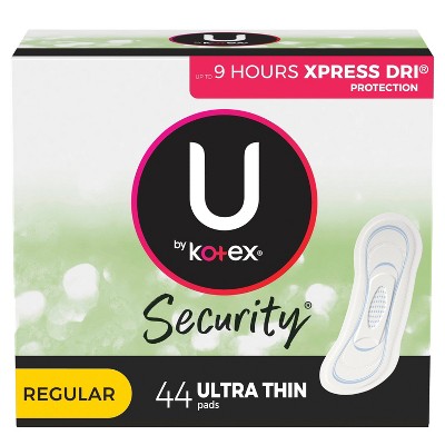 U by Kotex Security Ultra Thin Fragrance Free Pads -  Regular -  Unscented -  44ct