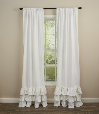 Park Designs White Ruffled Curtain Panels 72''X84''