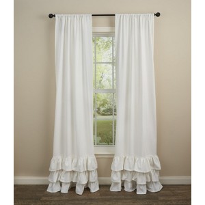 Park Designs White Ruffled Curtain Panels 72''X84'' - 1 of 3
