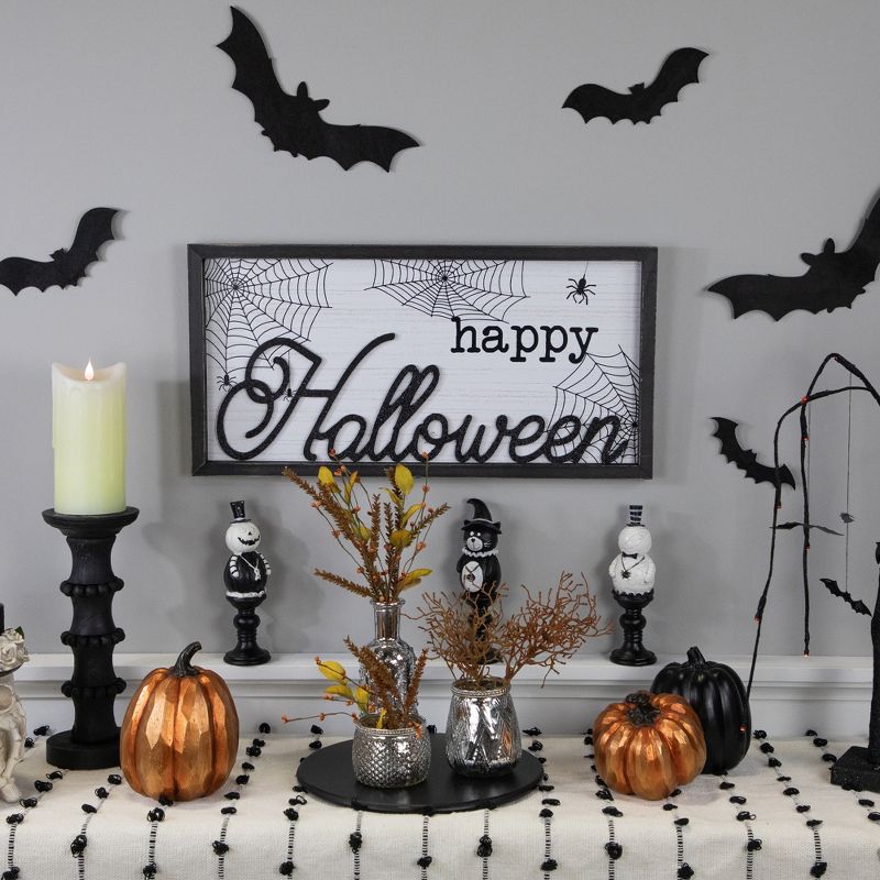 Northlight 23.5" Happy Halloween Spider Web Wall Sign, 3 of 6