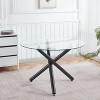 NicBex Space Saving Round Glass Dining Table with Cross Metal Legs,Modern Kitchen Table Bar Table,Dining Room Furniture - 2 of 4