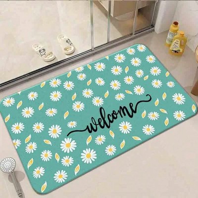 Chery Life 1PC Mat Daisy Delight Welcome Mat, Floor Mat, Non Slip Home Decor