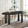 SpassWay 30" Modern Oval Dining Table Multi-Functional Centerpiece for Kitchen Office Entertaining with Sturdy in Black/Walnut/Natural Wood Finish - 2 of 4