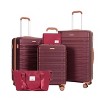 Whisen 5-Piece Set Luggage Sets ABS Lightweight Suitcase with Travel Bag, Toiletry Bag, TSA Lock and Rotating Wheels - 3 of 4