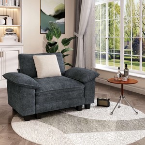 Captiva Designs Comfy Deep Seat Armchair, Oversized 1 PC Lounge Chair for Living Room, Corduroy & Chenille Fabric - 1 of 4