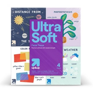 Ultra Soft Facial Tissue - Back-to-School Designs - 4pk/65ct - up&up™ - 1 of 3