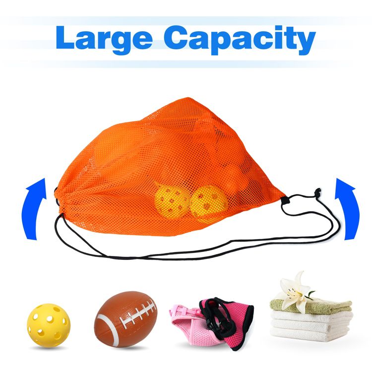 GSE 19"x15" Mesh Drawstring Backpack Bag for Sports Gym Gear, Backpacking, Camping Gear, Travel, 3 of 7