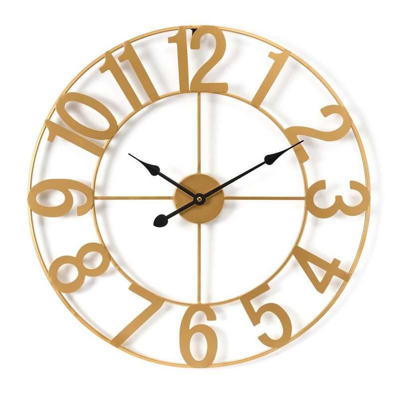 Sorbus Large Wall Clock for Living Room Decor - Numeral Wall Clock for Kitchen - 16-inch Wall Clock Decorative (Gold), 1 of 8