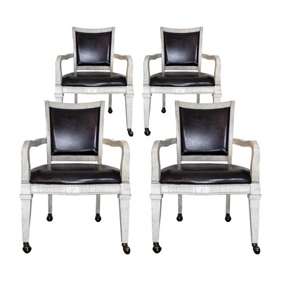 Montecito 51" Round Driftwood Finish Poker & Dining Table Set