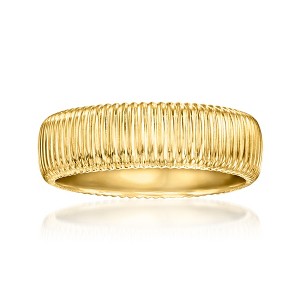 Pure Collection by Ross-Simons 18kt Gold Vermeil Ribbed Ring Size 7 - 1 of 4