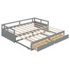 Okak Twin Size Extending Design Daybed with Trundle/Drawers & Safety Rails,Solid Wood Platform Bed Frame for Teens,Adults - 3 of 4