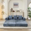 TIRAMISUBEST Convertible Floor Sofa Bed - Chenille Folding Mattress Couch w/Armrest for Living Room, Bedroom & Studio - 3 of 4