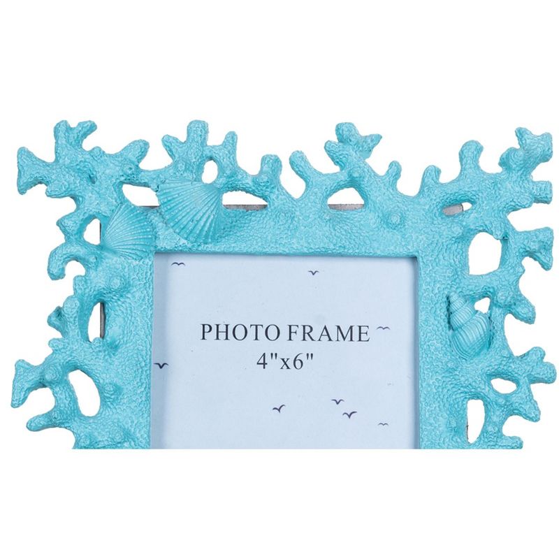 Beachcombers Teal Coral Photo Frame 7.48 x 0.79 x 9.25 Inches., 2 of 5