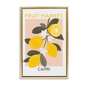Stupell Industries Fruit Market Lemon Branch Floating Frame Canvas Art - 1 of 4