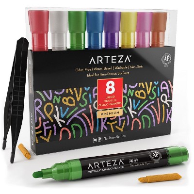 8 Colors Liquid Chalk Markers Pens - Washable & Wet Erase Neon