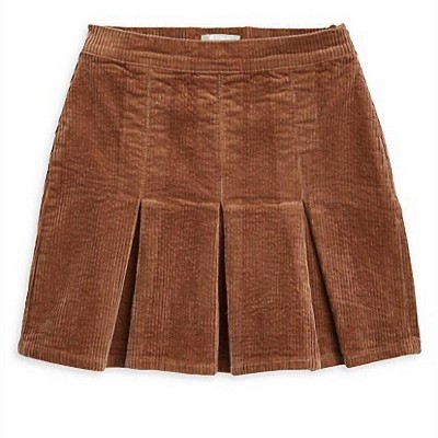 Girl Pleated Corduroy Skirt - tractr