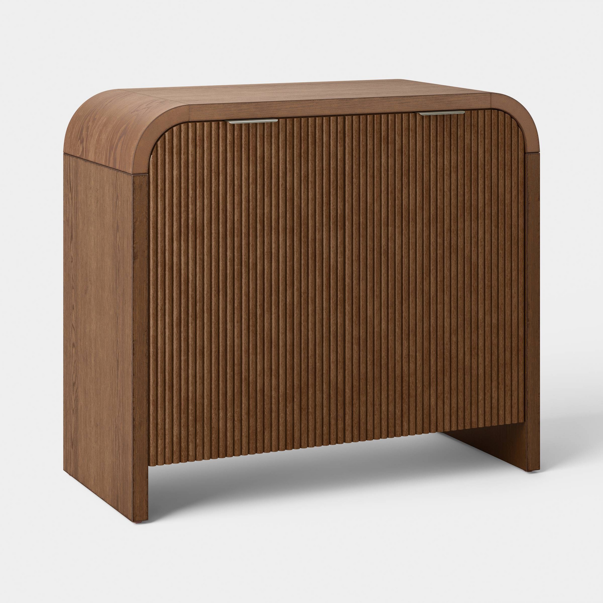 Lupine Reeded Two Door Storage Cabinet with Adjustable Shelf and Cable Management Dark Brown - Threshold™