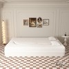 78" Convertible 2 Seater Sofa Bed Couch Twin Bed Sleeper Sofa With 2 Pillows Teddy Fabric Foam-Filled Floor Sofa Couch-Cuddlewood - 3 of 4