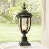 John Timberland Bellagio Vintage Outdoor Post Light Veranda Bronze with Pier Mount 25'' Champagne Hammered Glass for Exterior Barn Deck House Porch - 2 of 4