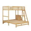 PAGED Full over Full Size Bunk Bed Modern Simple Pine Bed Frame with Storage Drawers, Guardrail and Storage Stairs for Bedroom - 4 of 4