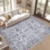Vintage Area Rug Non Slip & Machine Washable boho Printed Farmhouse Large Room Carpet for Living Room, Bedroom Home Office Decor - 2 of 4