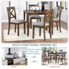 Aukfa 5 Piece Modern Dining Set，Square Wooden Dining Table with 4 Upholstered Chairs for Kitchen & Dining Room - 3 of 4