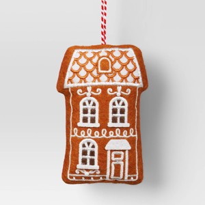 Christmas Fabric Gingerbread Shingle Roof House Ornament - Wondershop™ - 1 of 3