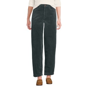 Lands' End Women's Corduroy High Rise Barrel Leg Ankle Pants - 1 of 3