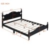 Sapphtopaz Retro Style Bed Frame with Curved Headboard Wood Platform Bed with Wooden Slats Support for Bedroom, No Box Spring Needed - 4 of 4