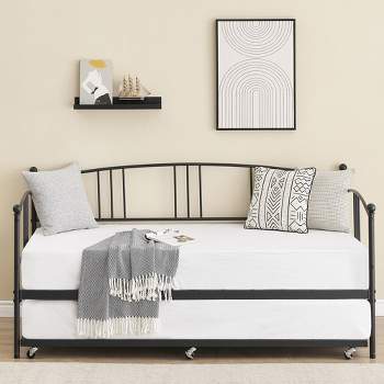 Whizmax Twin Metal Daybed and Trundle, Sofa Bed - Room & Joy
