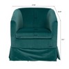 TOAOTBNBO Wide Swivel Single Sofa Chair with Soft Cushion, Modern Reclining Armchair for Balcony Velvet Fabric Lounge Chair for Reading, Green - 3 of 4