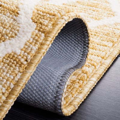 Gold and Ivory Trellis Design 5' x 8' Synthetic Area Rug