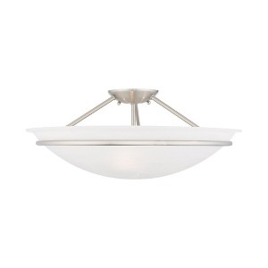 Livex Lighting Newburgh 3 - Light Semi-Flush Mount in  Brushed Nickel - 1 of 1