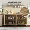 Modern Sideboard Buffet Cabinet, Farmhouse Fluted Doors Kitchen Storage Cabinet with Adjustable Shelves - 4 of 4