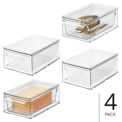 iDESIGN Stackable Kitchen Storage Drawer - Set of 4 - Clear — фото 2