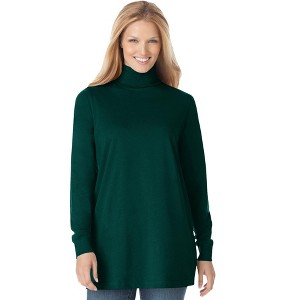 Woman Within Women's Plus Size Perfect Long-Sleeve Turtleneck Tee - 1 of 4