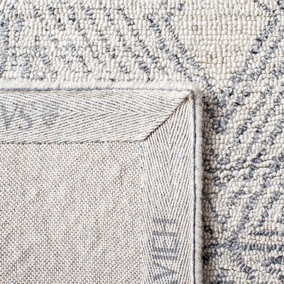 Gray Abstract Handmade Wool Square Area Rug