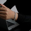 Guili Mens Rhodium Plated Sterling Silver Braided Cuban Chain Bracelet with Iced Out Cubic Zirconia Stones for a Bold and Dazzling Statement Piece - 4 of 4