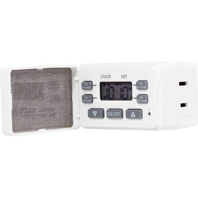 myTouchSmart Indoor Plug-In Simple Set Digital Bar Timer, 2 Pack, White