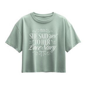 Girls' - Instant Message - Yes To Her Love Story Short Sleeve Boxy Graphic T-Shirt - 1 of 3