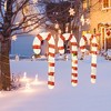 Tangkula Lighted Candy Canes Set of 3 Christmas Tinsel Candy Cane Decoration - 3 of 4