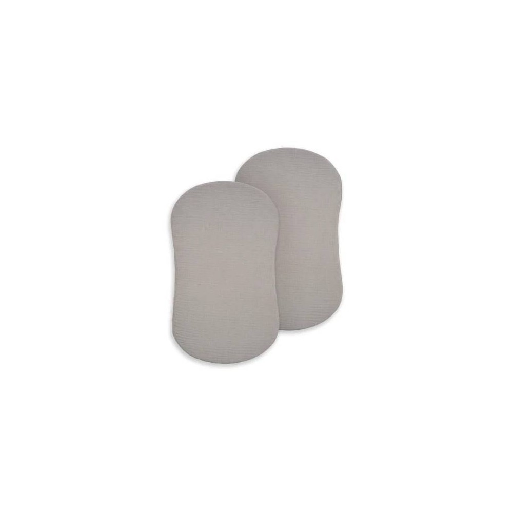 HALO 2pk 100% Organic Muslin BassiNest Fitted Sheets - Storm Gray