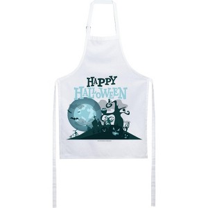 Happy Halloween Spooky Tree and Full Moon Scene White Apron - 1 of 2