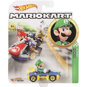 Hot Wheels Mario Kart 1:64 Luigi Mach 8, Collectible Vehicle - 1 of 2