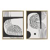 Kate and Laurel Sylvie Abstract Minimal C and D Framed Canvas by The Creative Bunch Studio, 2 Piece 18x24, Bright Gold - 2 of 4