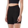 NPolar "Women's High Waist Biker Shorts, Tummy Control, 6.3" Inseam, No Front Seam for Yoga, Running & Workout" Black - 2 of 4