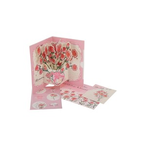 Unique Bargains Greeting Card Pink 6.3"x4.3"x0.4" 1 Pcs - 1 of 4