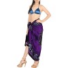LA LEELA Women's Swimwear Sarong Wrap Cover up Wraps Vacation Beachwear Swimsuit Holiday Wear Bathing Suit Skirts One Size Purple, Abstract - 2 of 4