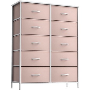 Sorbus 10 Drawers Dresser - Furniture Storage for Bedroom, Closet, Office Organization - Steel Frame, Wood Top, Fabric Bins - 1 of 4